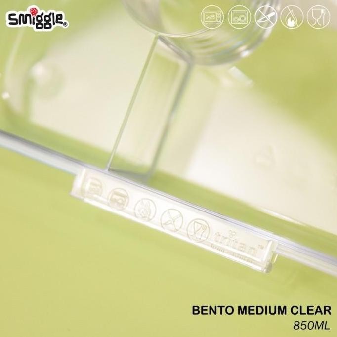 Smiggle Lunch Box Medium See Through Bento Lunch Box Sekat/Kotak Makan