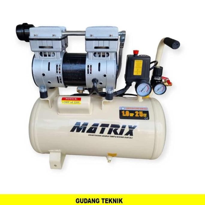 JERICOMM Kompresor Angin Listrik Oilless 1pk-1HP-25LT OFS750-25 MATRIX
