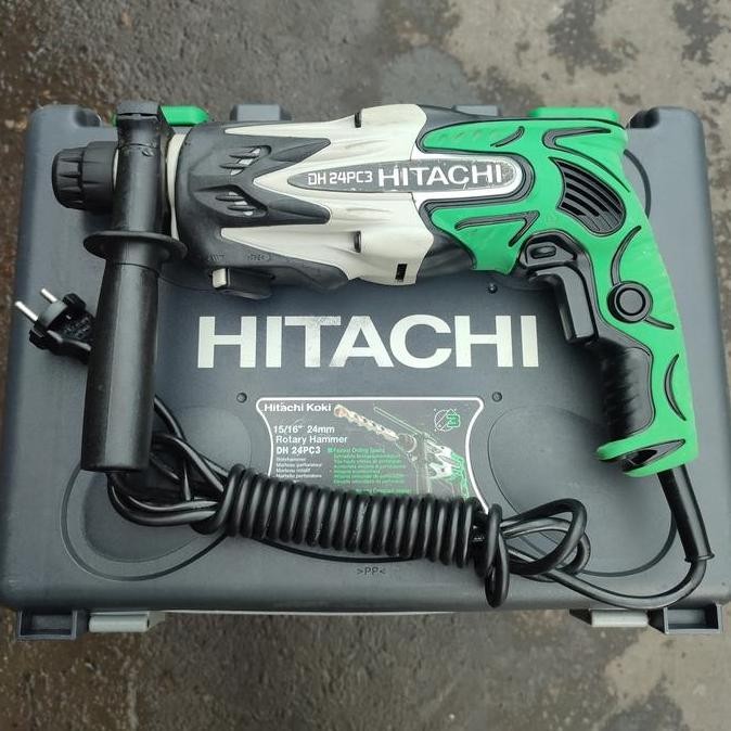 ZYUNJI- Mesin Bor Beton Hitachi DH24PC3 Rotary Hammer 3 Fungsi Original