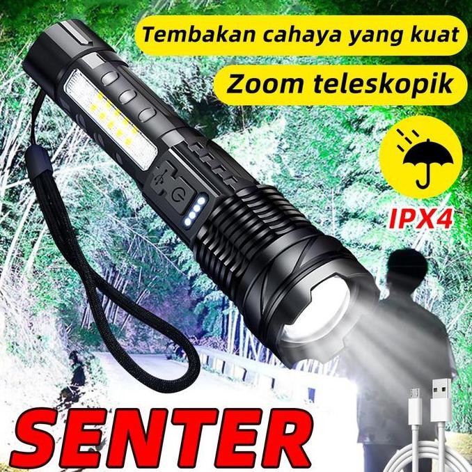 ENRIO- SENTER SWAT POLICE TERBAIK / SENTER LED RECHARGEABLE / SENTER CAS USB