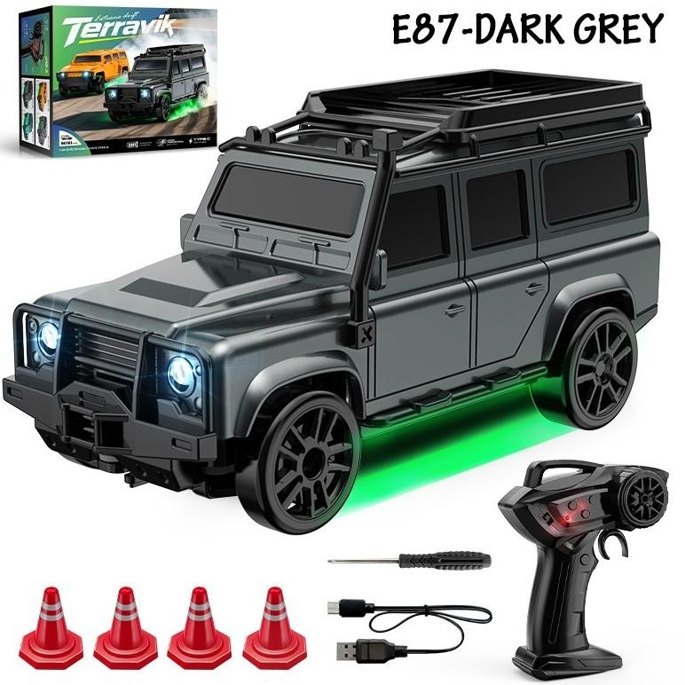 RC Desktop Drift Car 1:64 2.4ghz Propo Kecepatan bisa diatur 4WD ada lampu Depan Belakang BateraiCas