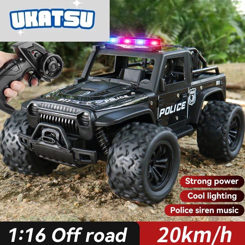 Mobil Polisi Remote Control 2.4GHZ Ukuran Besar Dengan Suara Sirine