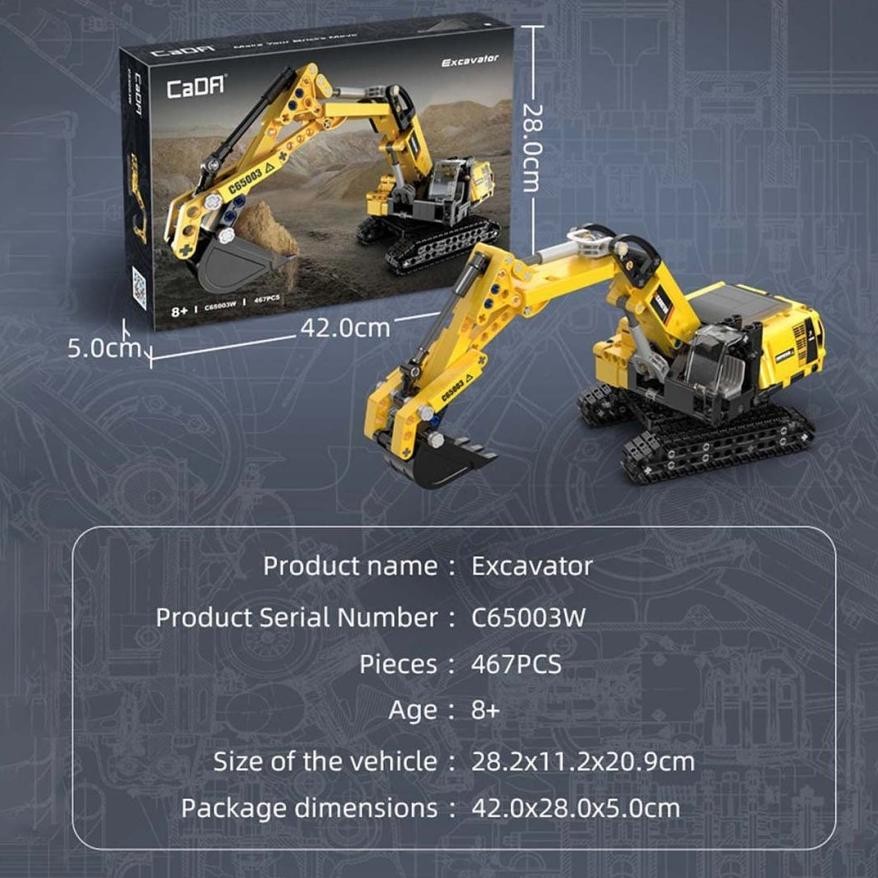 Double E CaDA Bricks Excavator C65003W 467pcs Perfect Gift For Children
