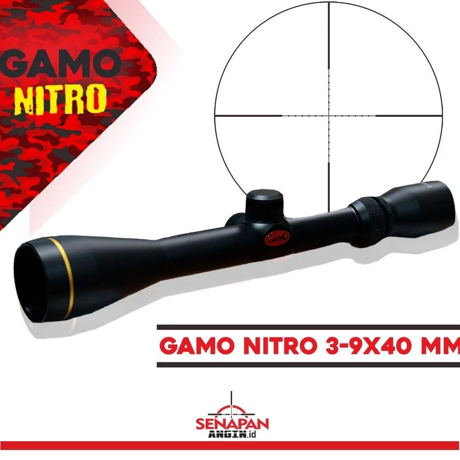 FEVERFEW GAMO NITRO 3-9X40 - TELESKOP GAMONITRO 3-9X40 TEROPONG SENAPAN ANGIN - RETIKEL MILDOT