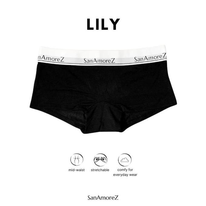 Promo Sanamorez | Women Boyshorts Panty / Celana Dalam Wanita - Cotton | Size Xs - Xl | Mid Waist | 