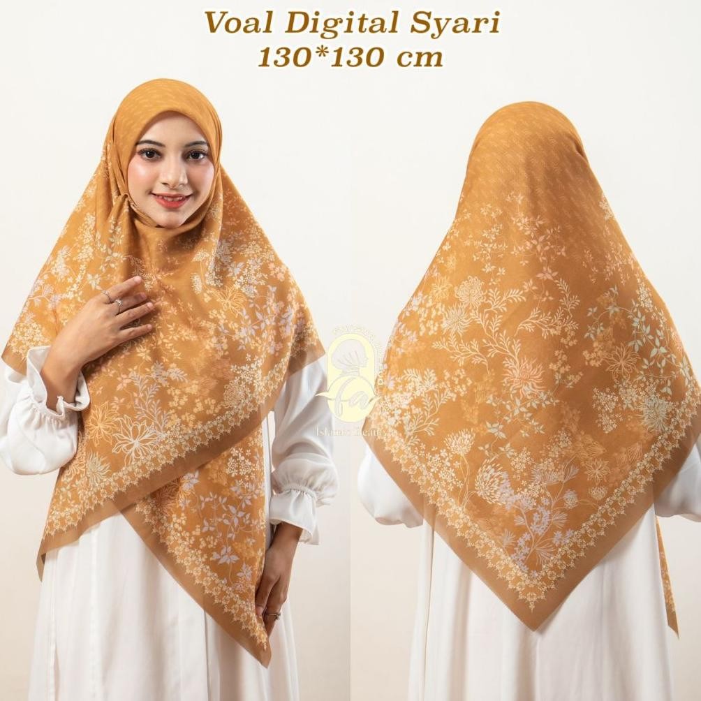 Hijab Segi Empat Motif Voal Premium Jumbo 130 x 130 | Kerudung Segi Empat Syari