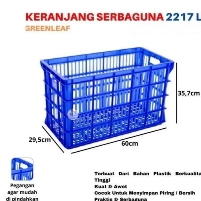 Container Krat Keranjang Piring 2217L 2217 L Green Leaf GreenLeaf RAM