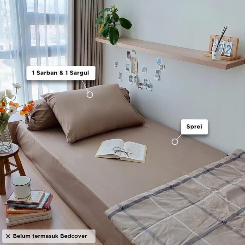 Sprei Katun Halus Polos Single Set Nyaman