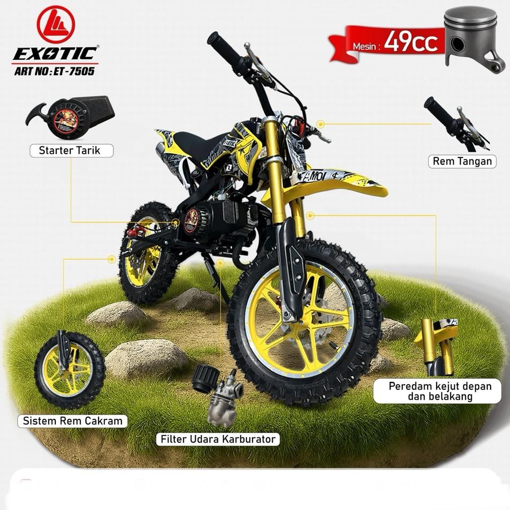 Motor Trail Anak Exotic ET 7505 Motor Trill moto Cross bensin