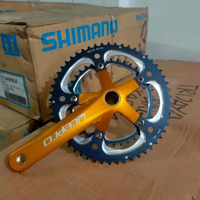 Crank set litePro Double Chainring 53-39T Alloy 7075 Hollowtech 2 included BB nya