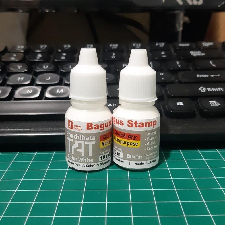 Tinta Stempel Permanent / Premium / plastik kaca kayu besi foil Tahan Air/ Anti Luntur TINTA SHINY