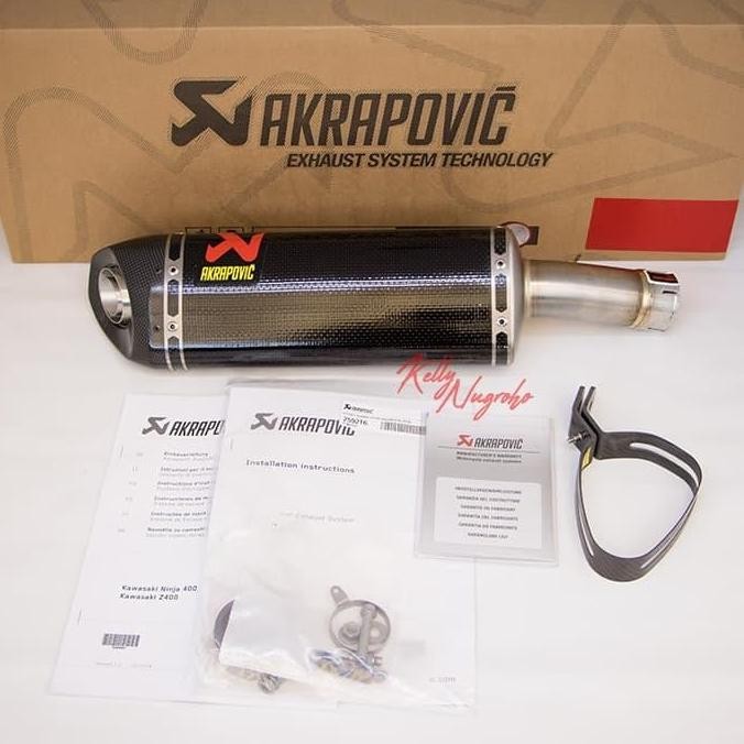 Promo Knalpot Akrapovic Kawasaki Ninja 250 Ninja 400 Fi 2018 Slip On Ori COD