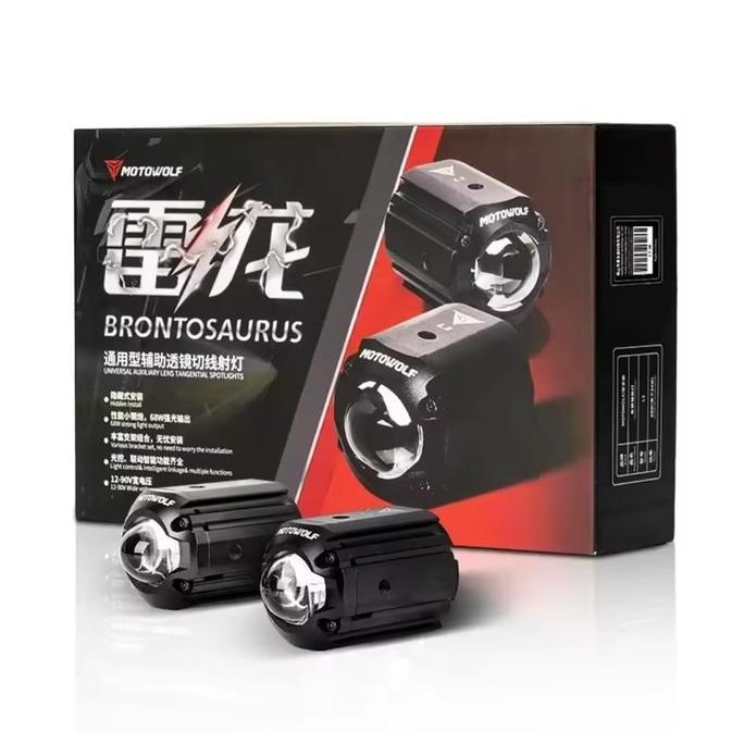 Promo Motowolf Brontosaurus L2 Lampu Sorot Motor Mini D2 Intelligent Light Sensor COD