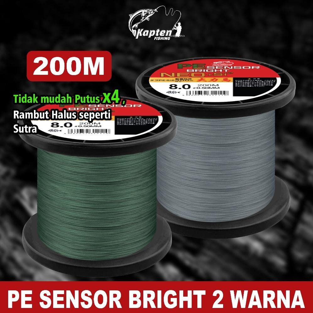 kaptenfishing Pancing Sensor Bright 200m  PE NEO+si2 JepangPancing Kuat benang pe anti keritingmurah