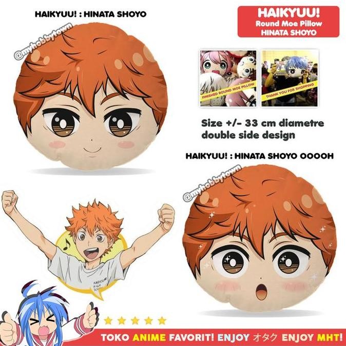 Bantal Bulat Anime Haikyuu : Hinata Shoyo Karasuno Plush Doll Plushie