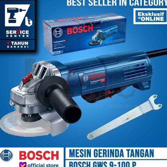 JUNJI- Mesin Gerinda Tangan Bosch GWS 9-100 P 4 Inch Angle Grinder GWS9-100P