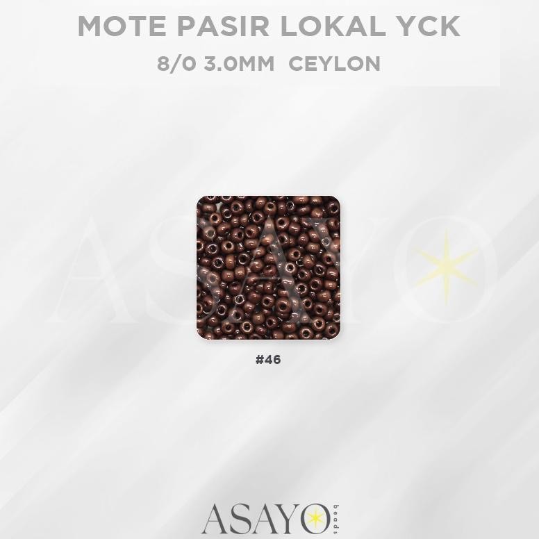 Flash Sale Mote YCK 8/0 Ceylon Round Glass Beads Manik Pasir, 450gram 
