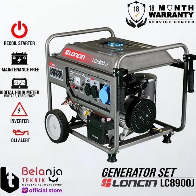 JUNJI- Loncin Genset LC 8900 J 6500 Watt Generator Set Bensin LC8900J PREMIUM AC Output 6500W AVR St