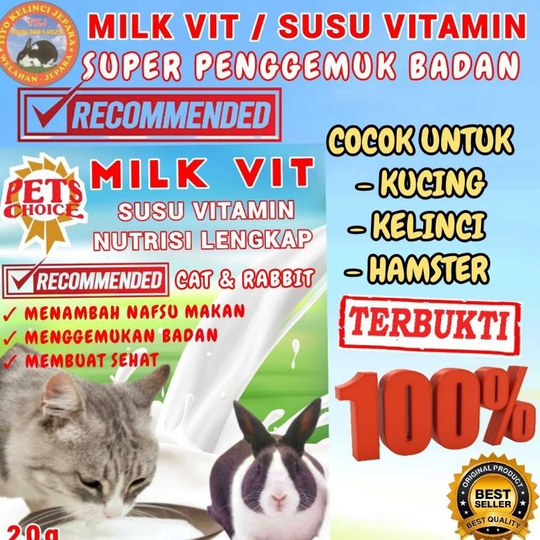 SUSU KUCING ISI 20 GR. SUSU VITAMIN HEWAN KELINCI KUCING, SUSU VITAMIN KUCING , SUSU KELINCI, SUSU K