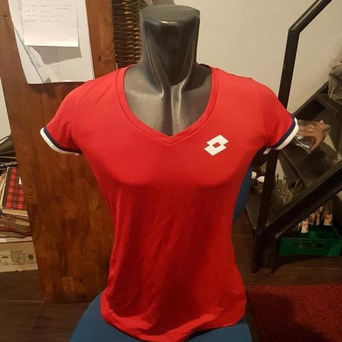 Promo Kaos Olahraga Lotto Jersey Lotto Baju Olahraga Lotto Wanita Merah Cod