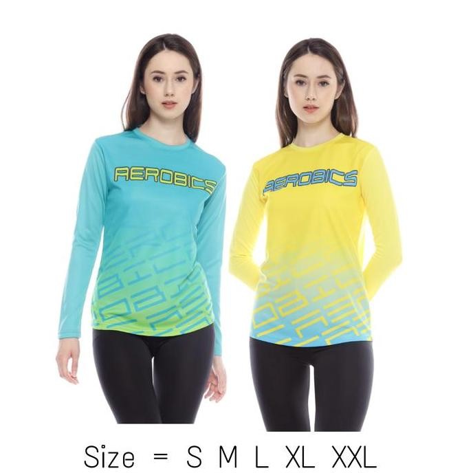 Promo Baju Senam Wanita Aerobik Zumba Fitbes Running Lengan Panjang Hijab Apn-64 Cod