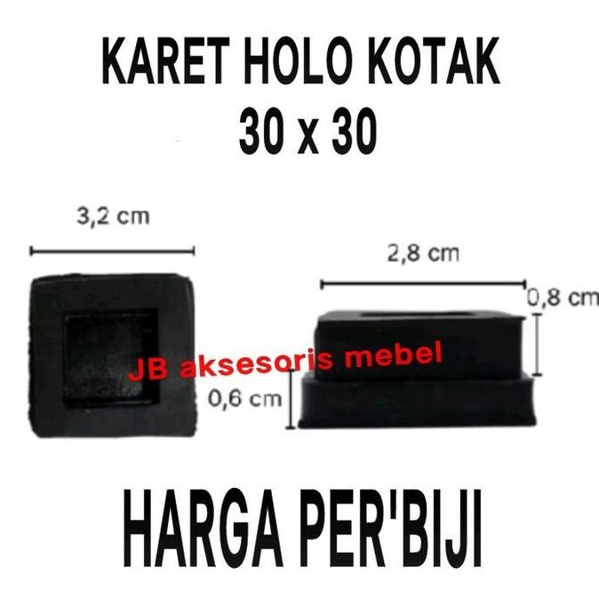 Promo [Perbiji] Karet Tutup Pipa Holo Kotak Persegi Segi 30X30 Mm / Karet Tapak Penutup Pipa Hollow 
