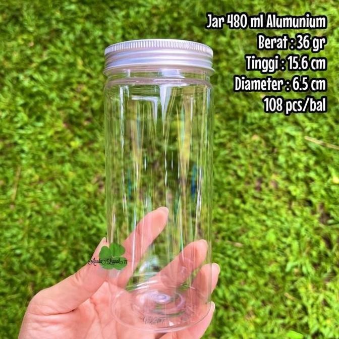 [Best] Toples Jar Cylinder 480 ml + Tutup ALUMUNIUM premium quality