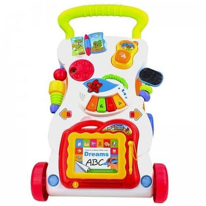 Mainan Anak Berjalan Children Music Walker Push Waker Baby Walker Mainan Dorong Berjalan