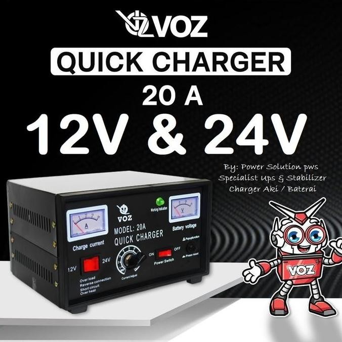 Charger Aki 20A Charger Mobil Motor Quick dan otomatis kualitas bagus Murah