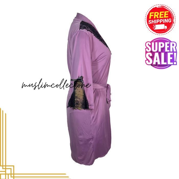 LINGERIE NIGHTWEAR PREMIUM LOOKS MEWAH ELEGAN STYLE FULL SET KIMONO DRESS PIYAMA TIDUR GIRL DEWASA D