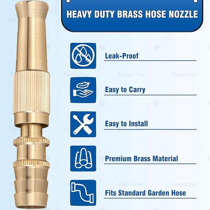 Promo Semprotan Air Lurus Kuningan / Taman Alat Cuci Motor Mobil / Water Jet Spray Gun Hose Nozzle -