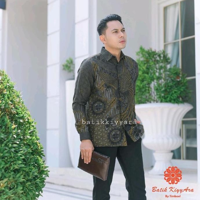 Promo Baju Batik Pria Lengan Panjang Dobi Lasem Kuning Cap Premium Kiyyara COD