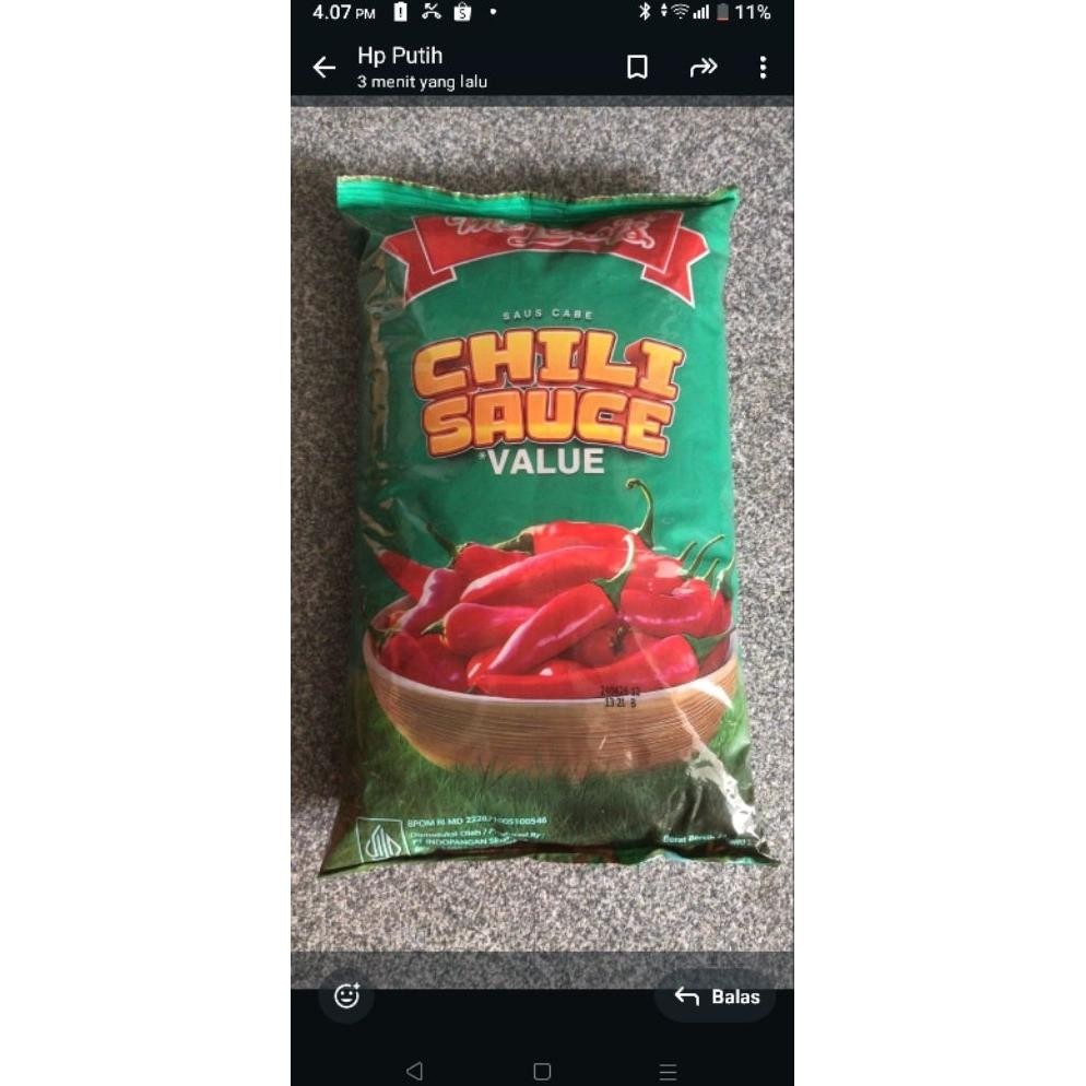 Saos Sambal Mc Lewis 1 dus isi 12 pcs x 1 kg Saus Mclewis Macluis Value Chill Sauce 12 bantal x 1 gr