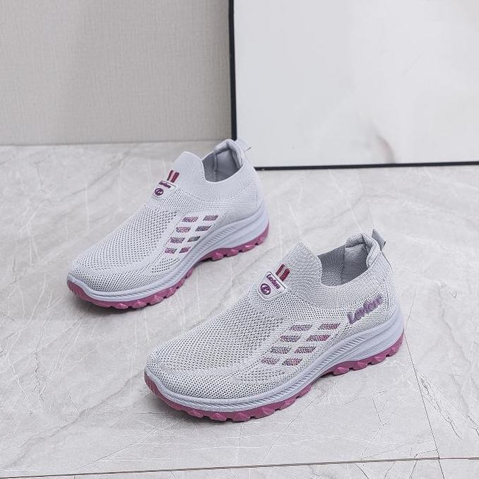 Sunny FREE BOX LV0190 Sepatu Sneakers Wanita Tanpa Tali Polos Sneakers Santai Wanita