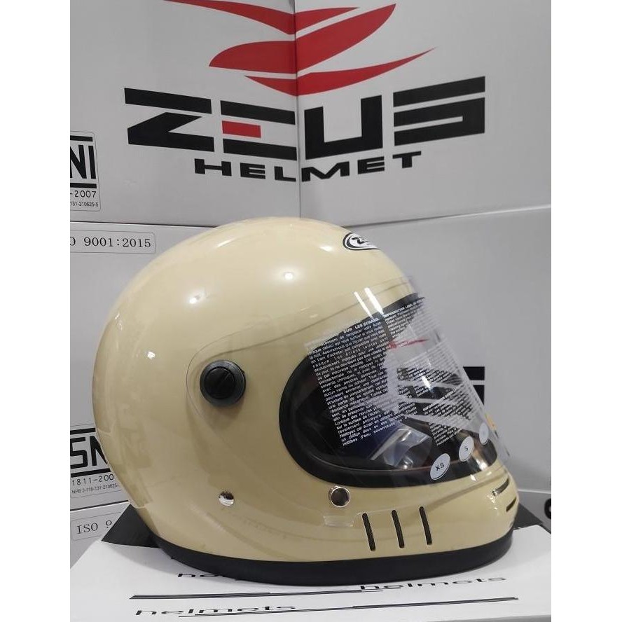COD Zeus ZS816E ZS 816 Helm Full Face Vintage Ivory