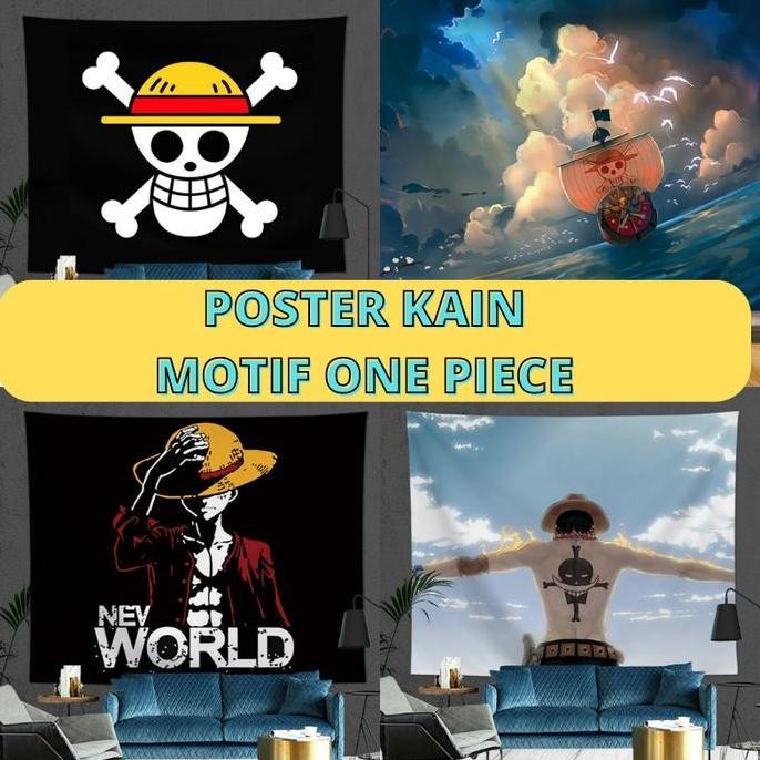 DF303>> HIASAN DINDING TEMBOK POSTER KAIN BACKGROUND BACK GROUND DINDING FOTO KARAKTER ONE PIECE ANI