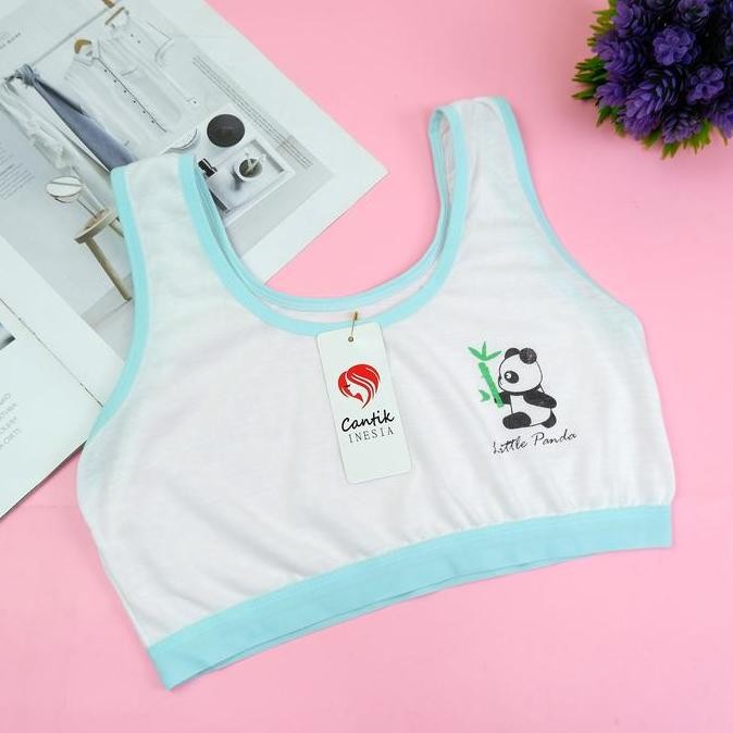 DY16 - MINA ISI 3 ISI 6 Miniset Bra Kemben Tanpa Busa Anak SD SMP Remaja Abg motif Panda lucu imut F