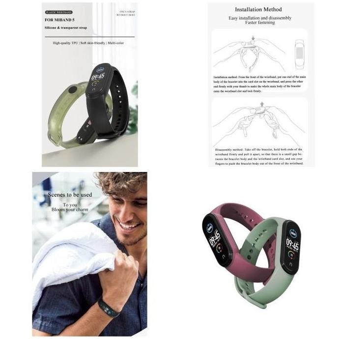 Mijobs Strap Mi Band 5 Mi band 6 Silicone Strap Original Mijobs Strap