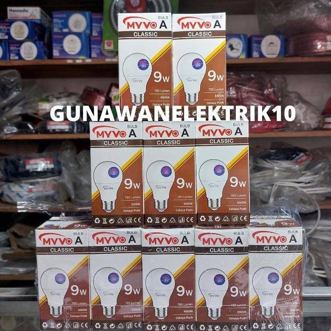 PAKET 10PCS LAMPU MYVO LED CLASSIC 9 WATT, MYVO 9W BERGARANSI