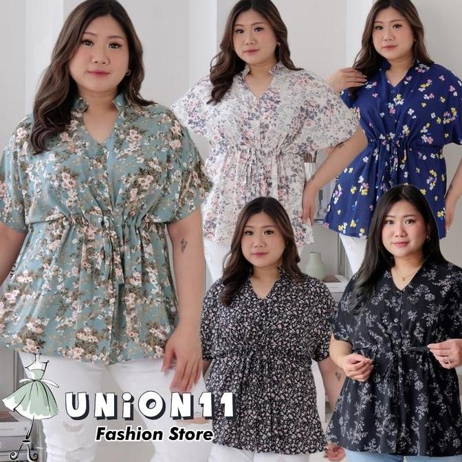 Promo Union11 - Atasan Wanita Casual Jumbo Xxxl / Blus Big Size Cewe Bahan Katun Rayon Ld 130 / Baju