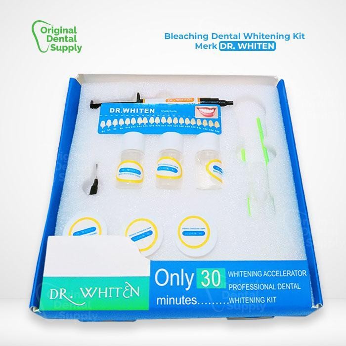 bleaching dental whitening Kit dr. whiten Bahan bleaching set / pemutih gigi Dr Whiten
