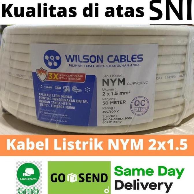 Kabel Listrik Kabel Wilson Nym 2X1.5 (Per 50 Meter) Kabel Listrik Wilson