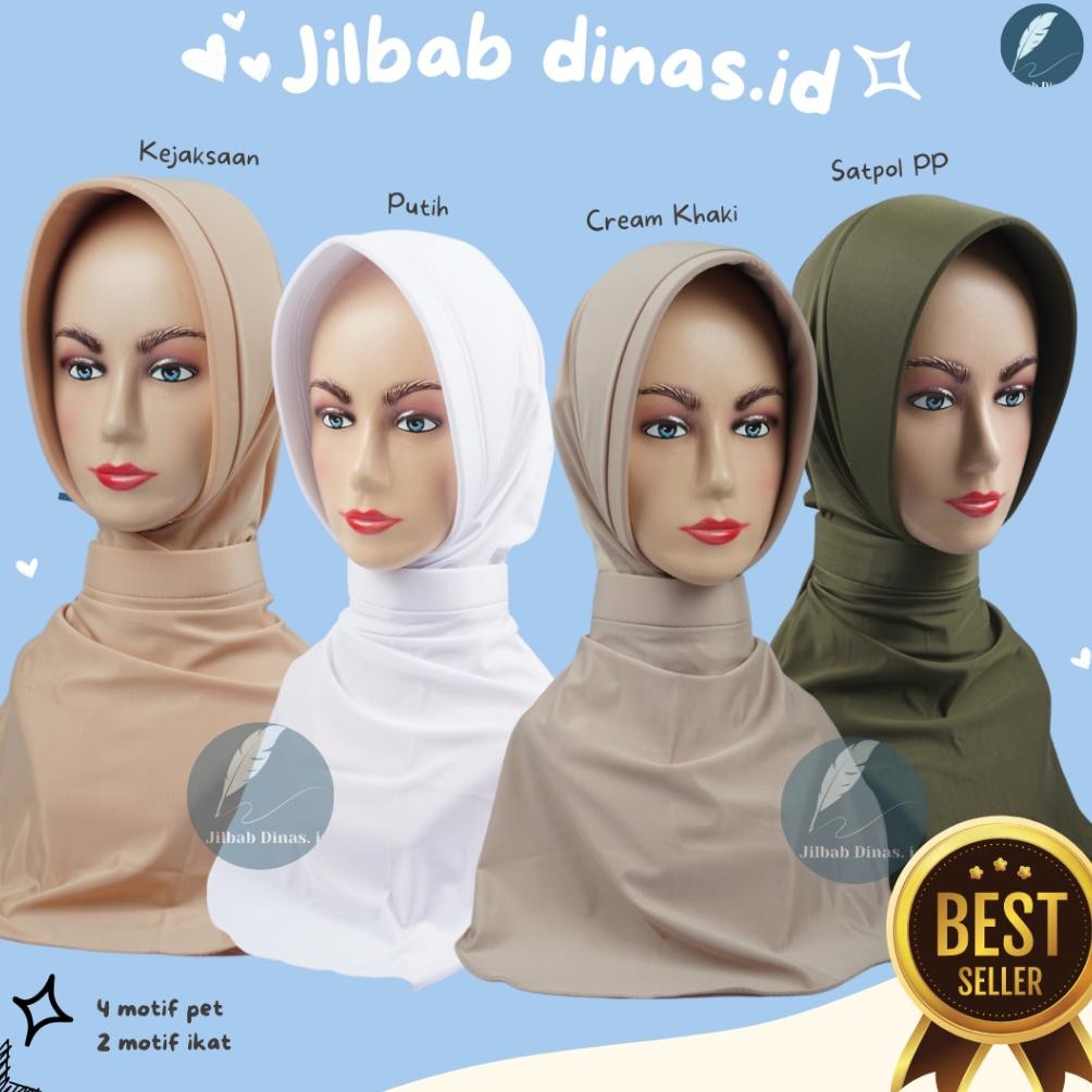 Promo - Jilbab Dinas Putih Perawat/Bidan Bahan Adem (Perawat/bidan, Satpol PP, Bayangkari, Darmawani