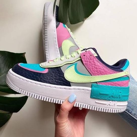Nike Air Force 1 Shadow Barely Volt Oracle Aqua