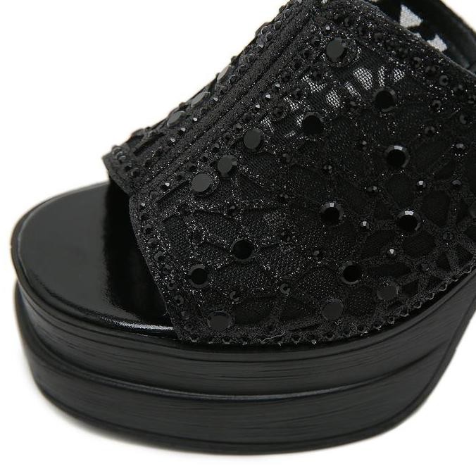 Bozka Sandal Wanita Wedges Mewah Elanor 10Cm Heels