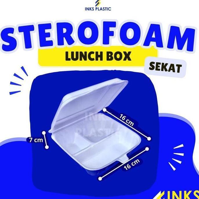 Bisaya- Sterofoam Styrofoam Gabus Makanan Lunch Box Sekat