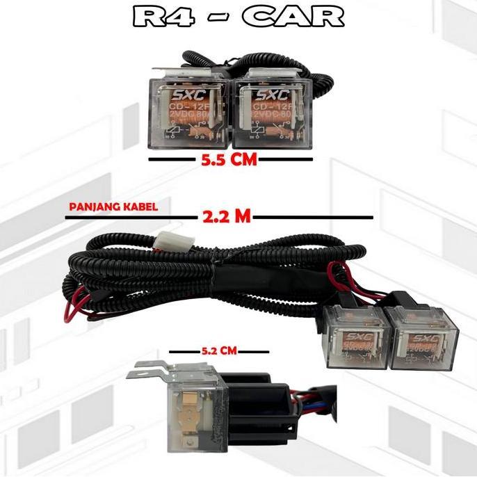 Prime- Kabel Relay Set Lampu Tembak Led Laser 2 Rna 2 Relay R2 R4 Motor Mobil