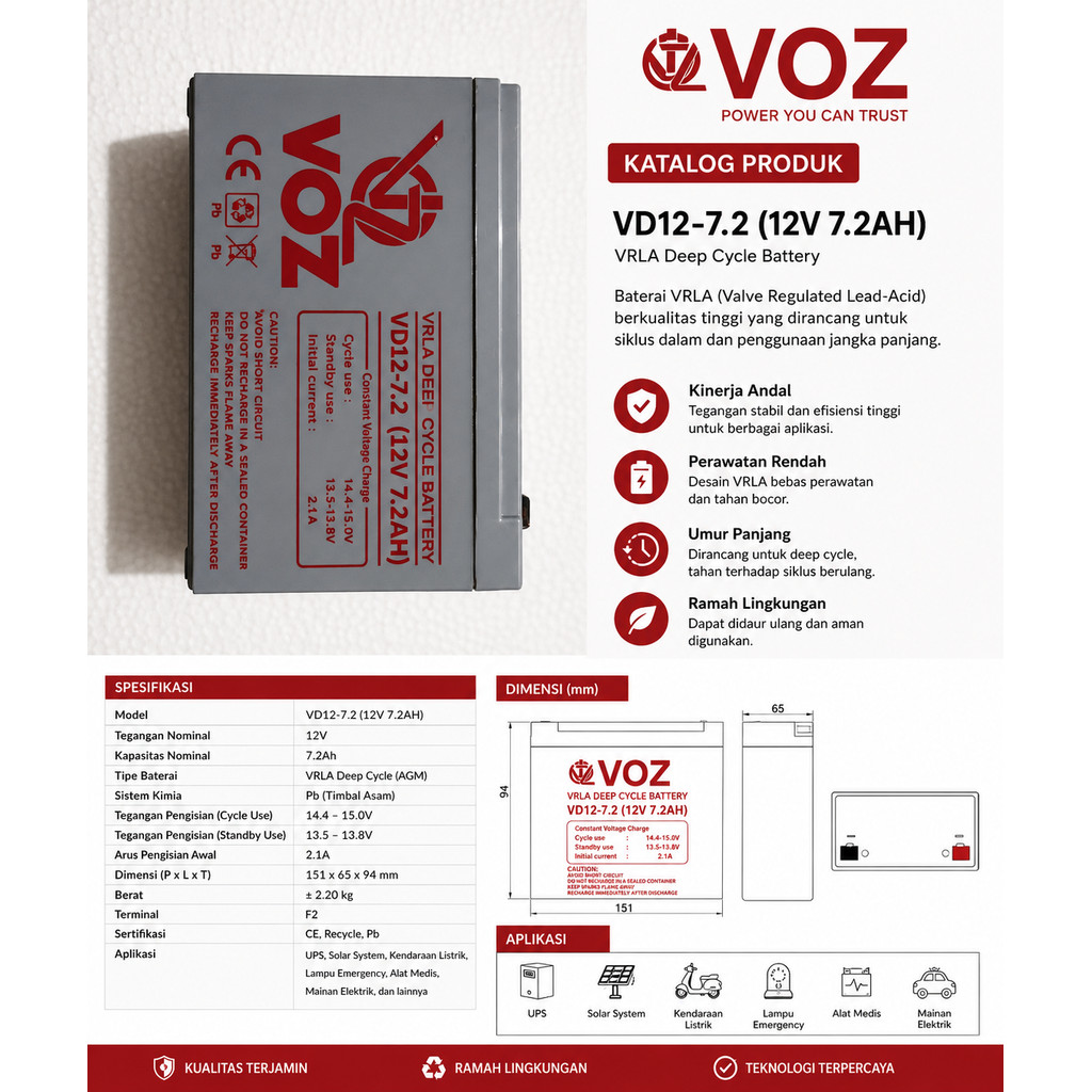Aki Baterai 12 Volt 7.2ah