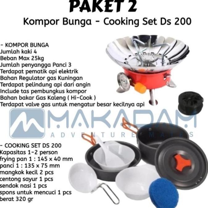 Terbaik paket kompor kotak bunga cooking set nesting teko camping Terimakasih