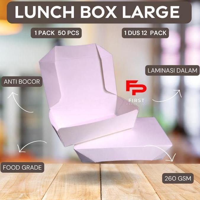 dBest- Paper Box Lunch L/Paper Lunch Box Size L/Paper Box Kertas L